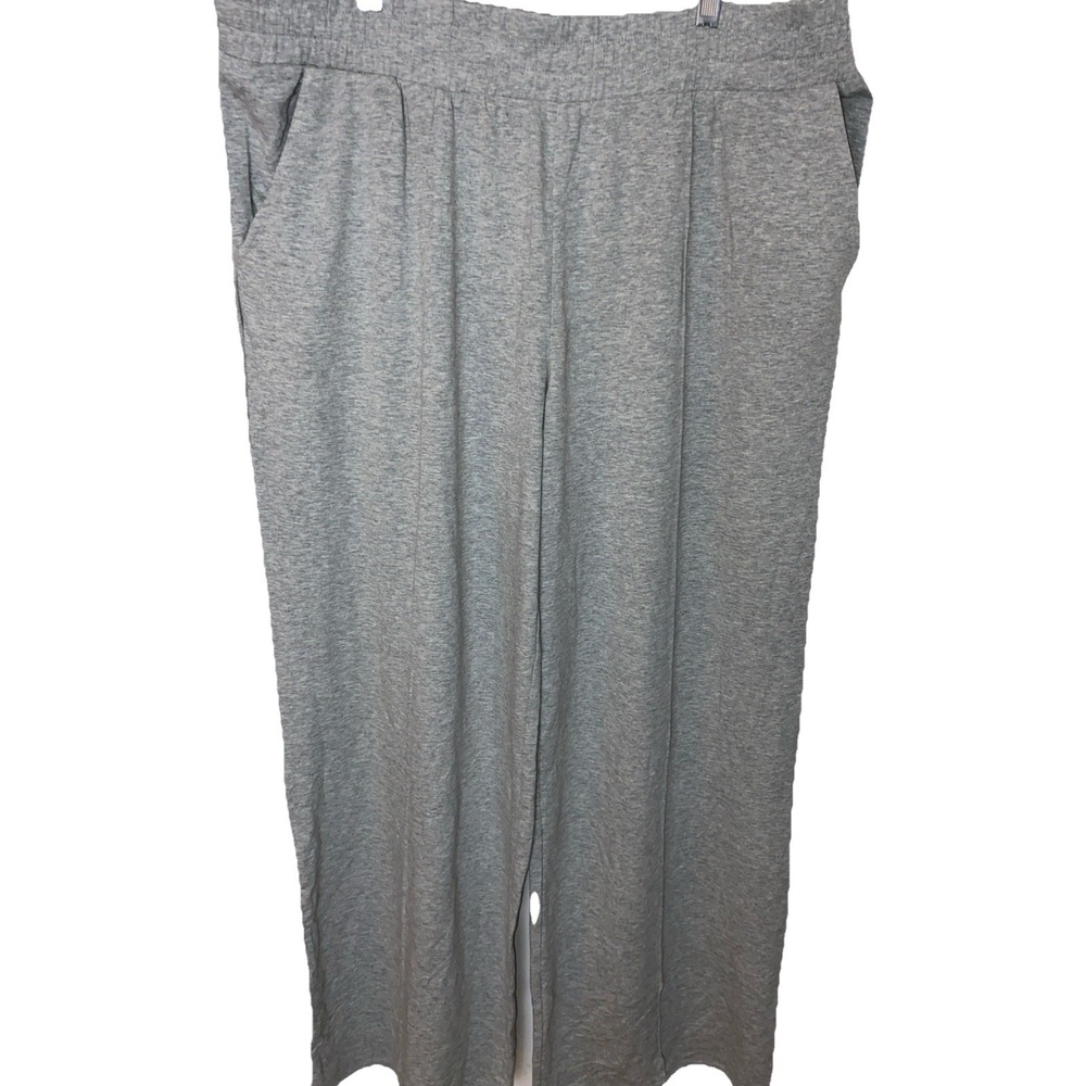Anybody Cozy Knit Wide Leg  Sweat Pants Heather Gray Womans XL Tall Athleisure